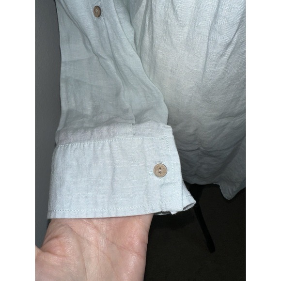 Cynthia‎ Rowley Plus Size 2X Linen Shirt Tunic Light Blue - Picture 4 of 5